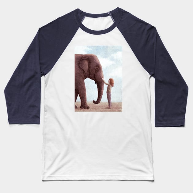 One Amazing Elephant portrait Baseball T-Shirt by Terry Fan